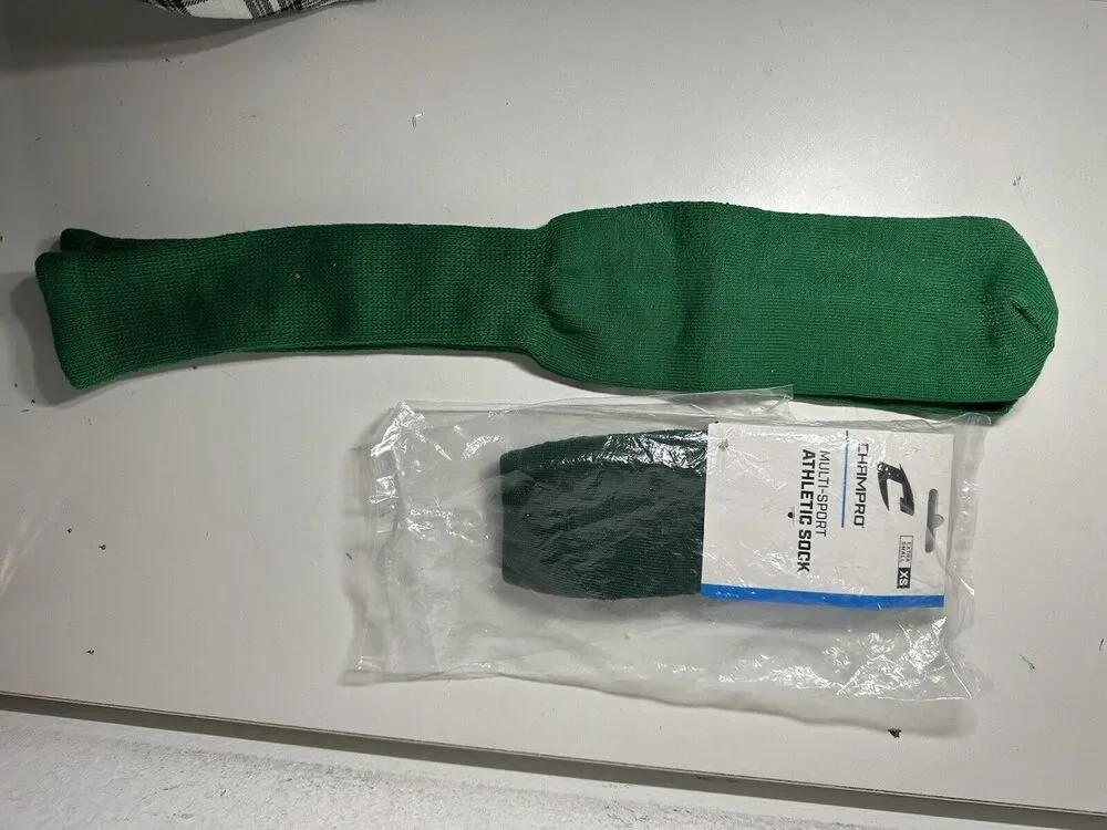 Unisex Champro Multi-Sport Athletic Sock Green Size XS x2